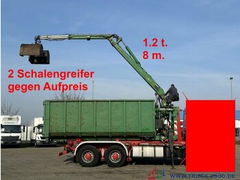 Abrollcontainer 23 m³ + Kran Hiab F 95S 1.2t 8m - Benne ampliroll
