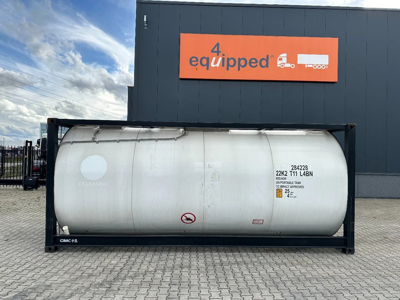 Cuve de stockage neuf CIMC tankcontainers TOP: ONE WAY/NEW 20FT ISO tankcontainer, 25.000L/1-comp., L4BN, UN Portable, T11, steam heating, bottom discharge: photos 2