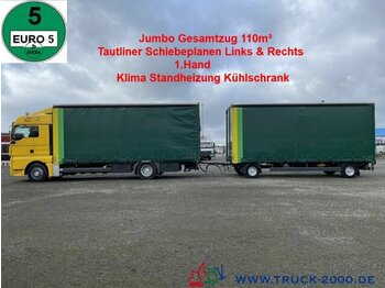 MAN TGX 18.360 Jumbozug 110m³ Schiebeplane L/R LBW - camion à rideaux coulissants