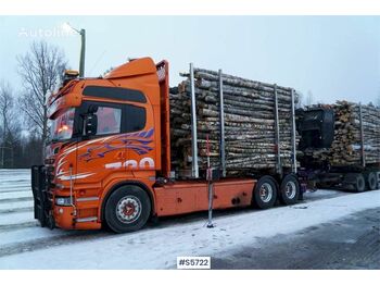Camion grumier, Camion grue SCANIA R730 6x4 TIMBER TRUCK WITH CRANE: photos 1