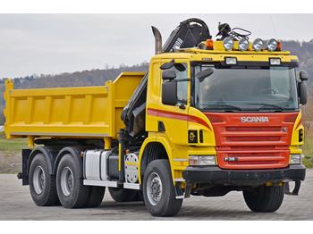 Camion grue, Camion benne Scania P380 Kipper 5,10m * KRAN + Bordmatic*6x6: photos 4