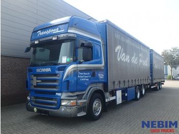 Camion à rideaux coulissants Scania R500 V8 Euro 5 Retarder + Trailer: photos 1