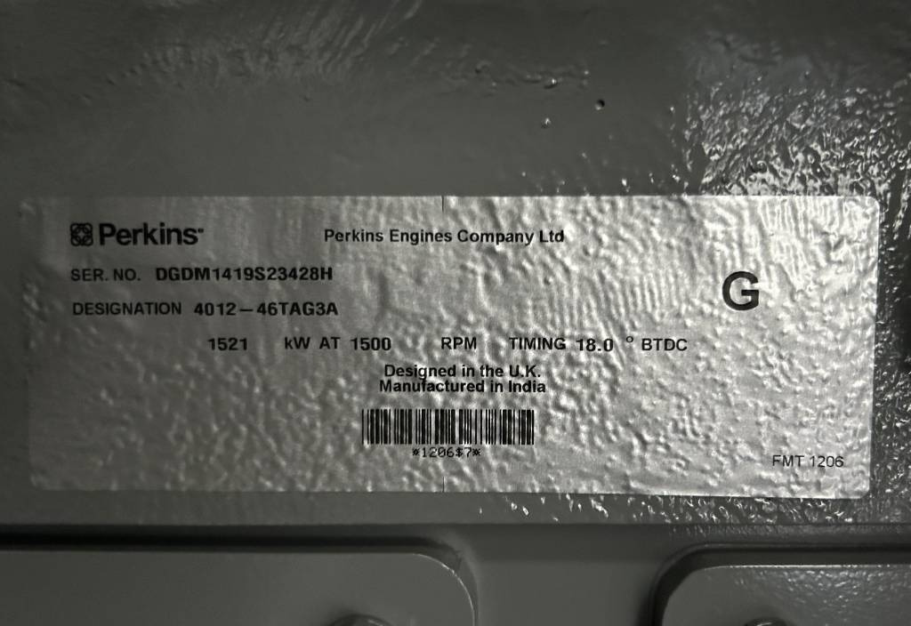 Groupe électrogène Perkins 4012-46TAG3A - 1.880 kVA Generator - DPX-19824: photos 10