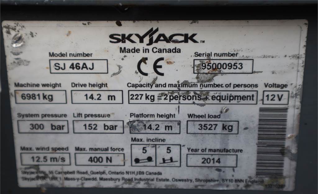 Nacelle articulée SkyJack SJ46AJ Diesel, 4x4 Drive, 16m Working Height, 7.5m: photos 6