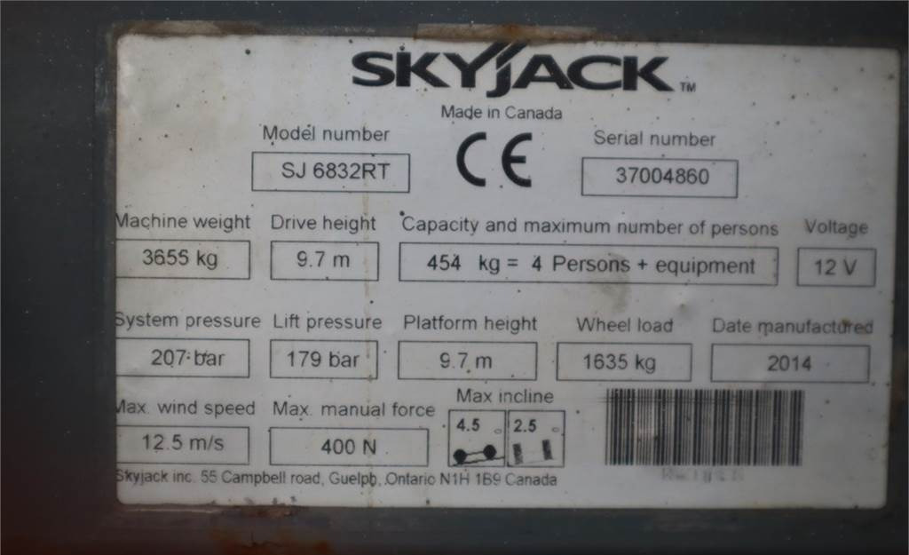Nacelle ciseaux SkyJack SJ6832 Diesel, 4x4 Drive, 11.6m Working Height, 45: photos 6
