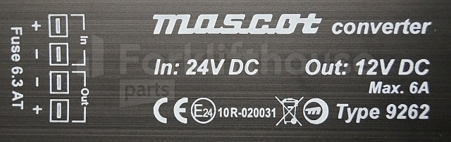 Système électrique pour Matériel de manutention Mascot 9262 Converter type 9262  24v DC in 12v DC out max 6A: photos 3