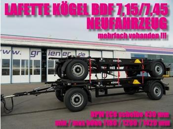 Kögel AWE 18 / LAFETTE 1200 - 1500 mm / BDF 7,15 /7,45 - Remorque porte-conteneur/ Caisse mobile