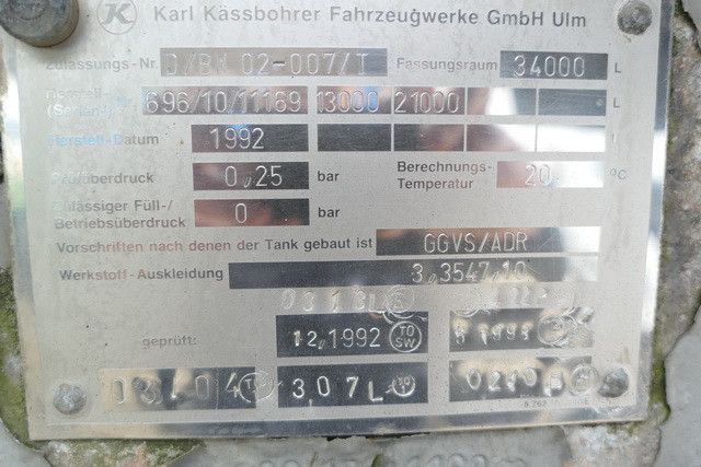Semi-remorque citerne Kässbohrer STH 34/10-24/Tank 34.000 ltr./Unterbefüll./Pumpe: photos 15