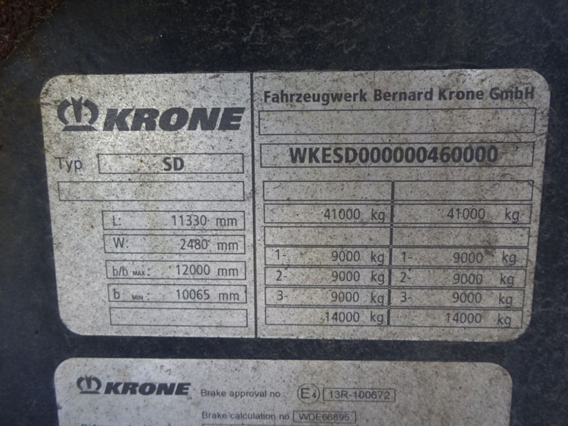 Semi-remorque porte-conteneur/ Caisse mobile Krone SD Chassis / ADR / 2x Extendable / MB + Disc / 2x Lift Axle: photos 9