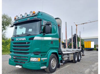 Scania R450 Holz Kran 6x4 Loglift F96S 79 - Camion grumier: photos 1
