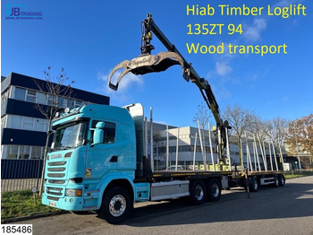 Scania R 580 6x4, Wood transport, Retarder, Steel suspension - Camion grumier: photos 1