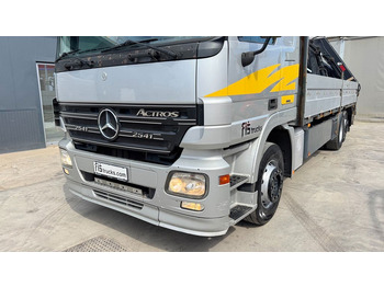Camion plateau, Camion grue Mercedes-Benz Actros 2541 6x2 stake body - Hiab XS 144 Hipro 17.3M: photos 2