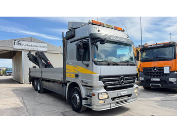 Camion plateau, Camion grue Mercedes-Benz Actros 2541 6x2 stake body - Hiab XS 144 Hipro 17.3M: photos 3