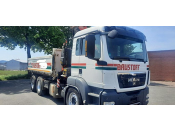 Camion plateau, Camion grue MAN TGS 26.400 Kipper Mit Kran/Funk: photos 2