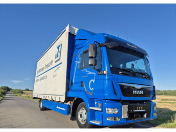 Camion à rideaux coulissants MAN TGL 12.250 cena za ZESTAW TANDEM UNIKAT przebieg z Niemiec MANUAL HAK / EURO 6 / przyczepa zestaw jumbo / opony 80%: photos 5