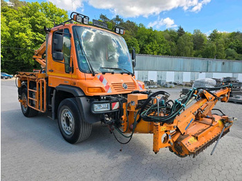 Engin de déneigement Unimog U400 405/12 6-Zylinder mit Mulag Böschungsmäher Böschungsmulcher Frontmäher Randstreifenmäher Mercedes-Benz U 400 300 500: photos 2