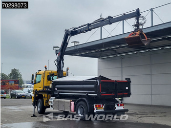 Camion benne, Camion grue Mercedes-Benz Axor 2124 Axor 4X4 8m3 Tipper HIAB 122 B-2 HIDUO Crane Steel suspension Automatic Big-Axle Euro 5: photos 2