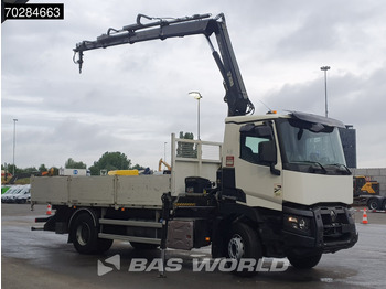 Camion plateau, Camion grue Renault C 380 4X2 HIAB 122 B-3 HIDUO Kran Crane Steelsuspension Big-Axle Euro 6: photos 3