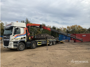 Camion plateau, Camion grue 2017 DAF 8x2 Twin-Steer Sleeper Flatbed Truck with Crane: photos 2