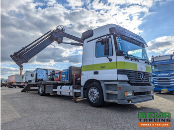 Camion plateau, Camion grue Mercedes-Benz Actros 1831 Sleepcab Euro2 MKG HLK80 3360KG - Air Suspension - Loading Ramp  (V796): photos 2