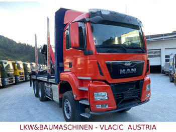 Camion grumier, Camion grue MAN TGS Holztransporter mit Kran Palfinger: photos 2