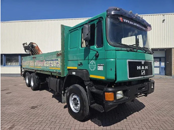 Camion plateau, Camion grue MAN 26.362 6x4 Full spring Euro 2: photos 2