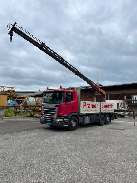 Scania G 410 LG 6x2 Kran Palfinger 20001 Scania G 410 LG 6x2 Kran Palfinger 20001 - Camion plateau, Camion grue: photos 1 Scania G 410 LG 6x2 Kran Palfinger 20001 Scania G 410 LG 6x2 Kran Palfinger 20001 - Camion plateau, Camion grue: photos 1