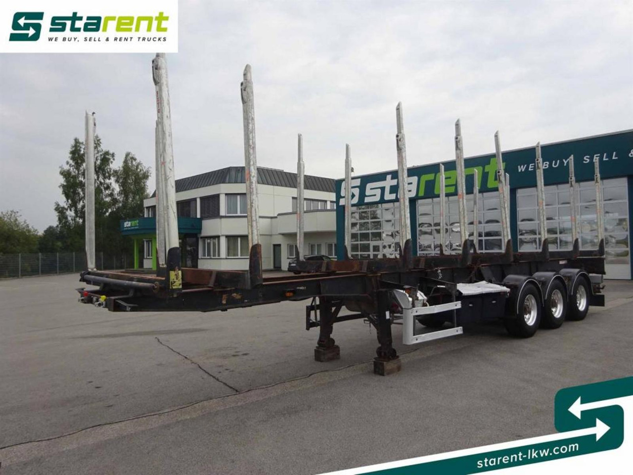 Hangler Holzrungen Auflieger Exte Rungen Lift-A Lenkachse - Semi-remorque grumier: photos 1 Hangler Holzrungen Auflieger Exte Rungen Lift-A Lenkachse - Semi-remorque grumier: photos 1