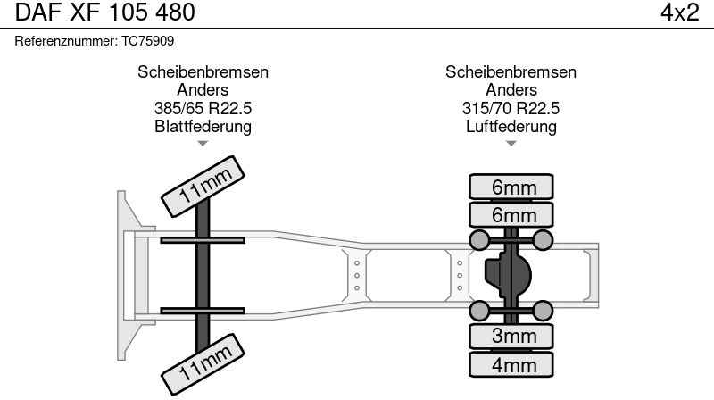 Tracteur routier DAF XF 105 480: photos 7 Tracteur routier DAF XF 105 480: photos 7