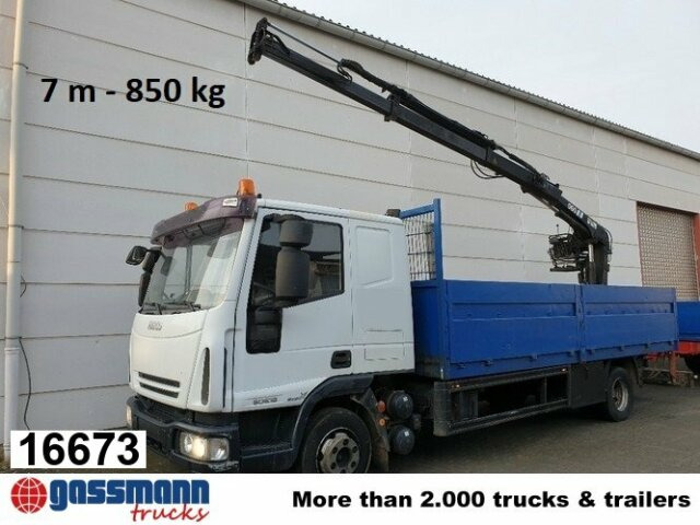 Iveco Euro Cargo ML 80 E 18, Hiab Kran 060-2 - Camion plateau, Camion grue: photos 1 Iveco Euro Cargo ML 80 E 18, Hiab Kran 060-2 - Camion plateau, Camion grue: photos 1