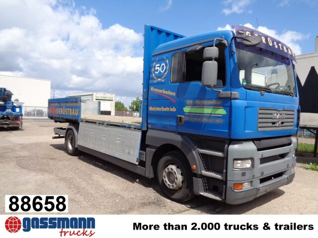 MAN TGA 18.350 LL 4x2, 5 Sitze - Camion plateau: photos 1 MAN TGA 18.350 LL 4x2, 5 Sitze - Camion plateau: photos 1