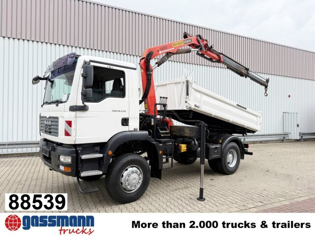 MAN TGM 18.240 4x4 BB mit Kran Palfinger PK9501 - Camion benne, Camion grue: photos 1 MAN TGM 18.240 4x4 BB mit Kran Palfinger PK9501 - Camion benne, Camion grue: photos 1