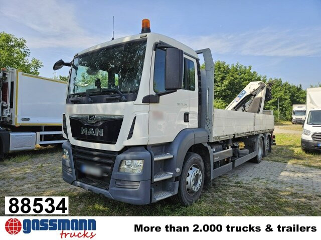 MAN TGS 26.430 6x2-4 BL, Lenk-/Liftachse, Heckkran - Camion plateau, Camion grue: photos 1 MAN TGS 26.430 6x2-4 BL, Lenk-/Liftachse, Heckkran - Camion plateau, Camion grue: photos 1