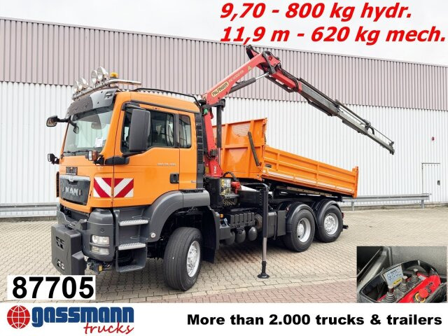 MAN TGS 28.400 6X4-4 BL, Lenk-/Lift, - Camion benne, Camion grue: photos 1 MAN TGS 28.400 6X4-4 BL, Lenk-/Lift, - Camion benne, Camion grue: photos 1