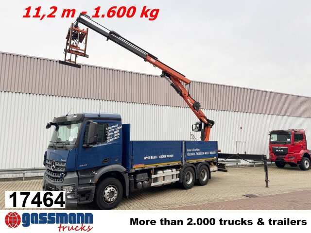 Mercedes-Benz Arocs 2642 6x4 mit Heckkran Atlas AK 186.3 V-2 - Camion plateau, Camion grue: photos 1 Mercedes-Benz Arocs 2642 6x4 mit Heckkran Atlas AK 186.3 V-2 - Camion plateau, Camion grue: photos 1