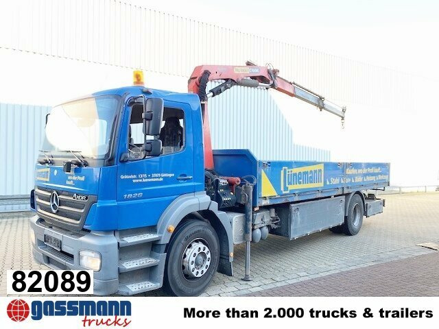 Mercedes-Benz Axor 1828 L 4x2 mit Kran Palfinger PK 9501, Funk - Camion plateau, Camion grue: photos 1 Mercedes-Benz Axor 1828 L 4x2 mit Kran Palfinger PK 9501, Funk - Camion plateau, Camion grue: photos 1