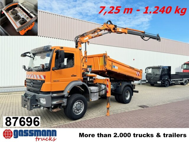 Mercedes-Benz Axor 1833 AK 4x4, Winterdienstausstattung, Kran - Camion benne, Camion grue: photos 1 Mercedes-Benz Axor 1833 AK 4x4, Winterdienstausstattung, Kran - Camion benne, Camion grue: photos 1