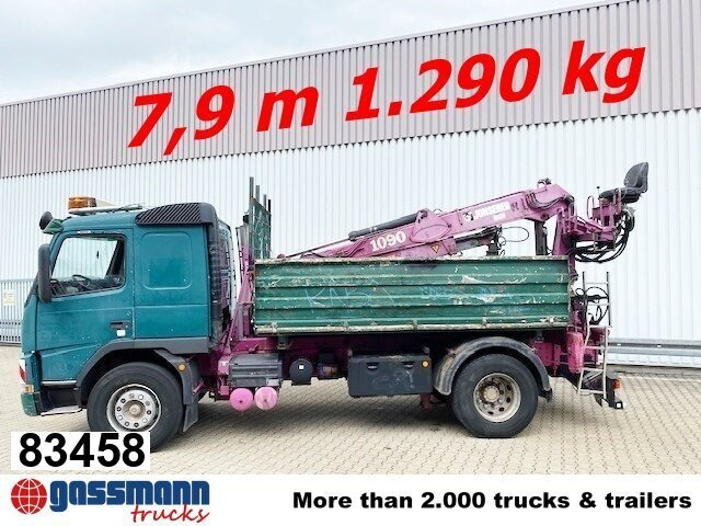 Volvo FM12-420 4x2 mit Heckkran Jonsered 1090, - Camion benne, Camion grue: photos 1 Volvo FM12-420 4x2 mit Heckkran Jonsered 1090, - Camion benne, Camion grue: photos 1