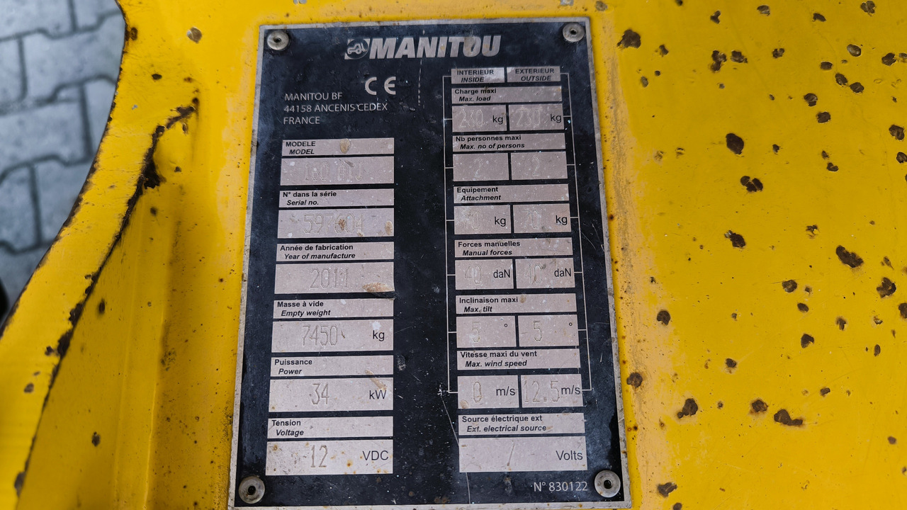 Nacelle articulée MANITOU 160 ATJ: photos 9 Nacelle articulée MANITOU 160 ATJ: photos 9