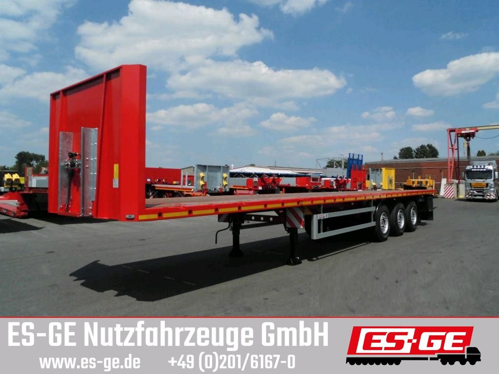 ES-GE 3-Achs Sattelanhänger - Rungen + CV - Semi-remorque plateau: photos 1 ES-GE 3-Achs Sattelanhänger - Rungen + CV - Semi-remorque plateau: photos 1