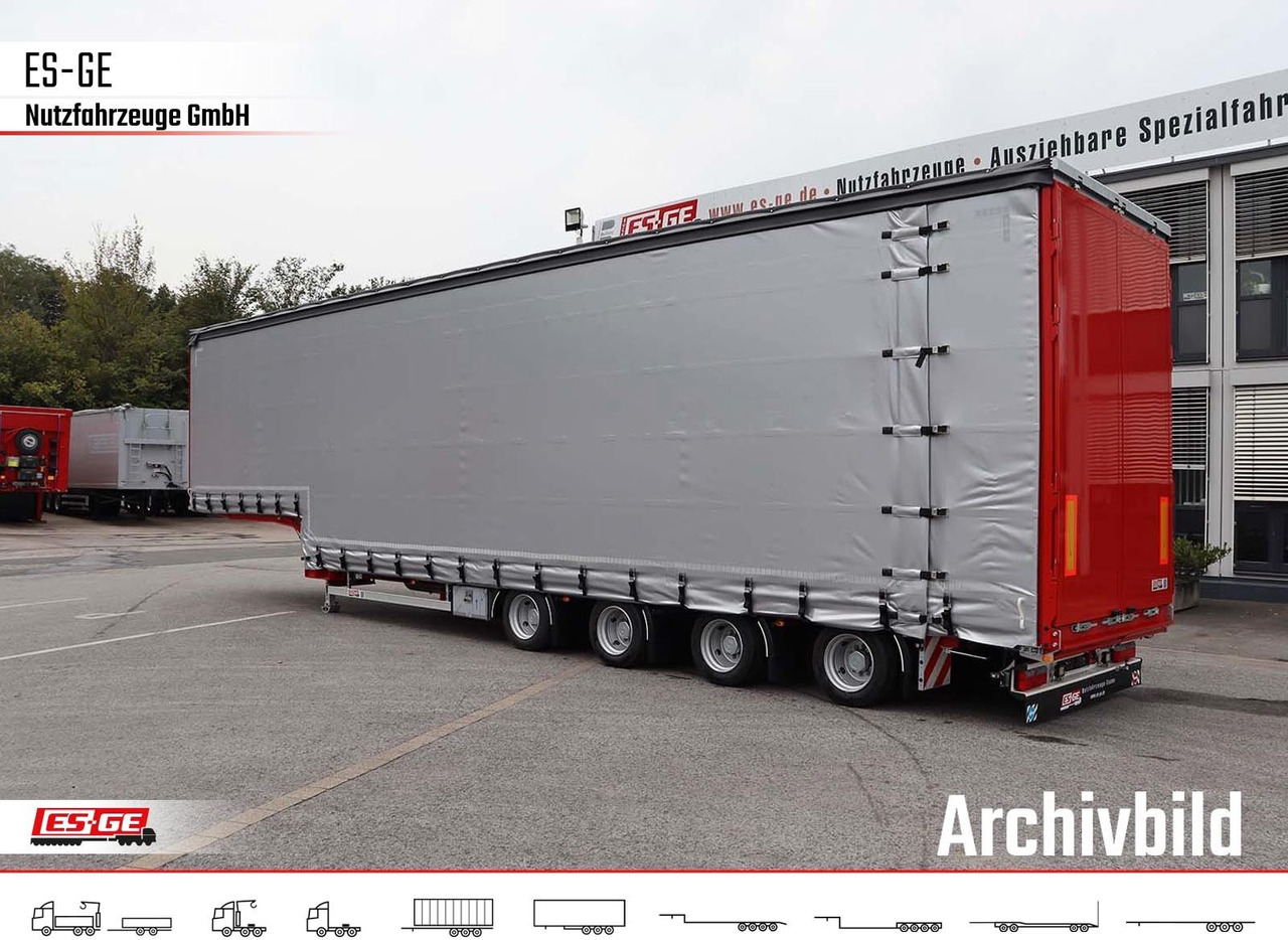 ES-GE 4-Achs-Satteltieflader mit Curtainsider-Aufbau - Semi-remorque surbaissé: photos 1 ES-GE 4-Achs-Satteltieflader mit Curtainsider-Aufbau - Semi-remorque surbaissé: photos 1