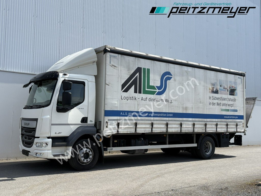 DAF LF 16.290 FL Pritsche + LBW 1,5 t. NL 9 t. - Camion à rideaux coulissants: photos 1 DAF LF 16.290 FL Pritsche + LBW 1,5 t. NL 9 t. - Camion à rideaux coulissants: photos 1