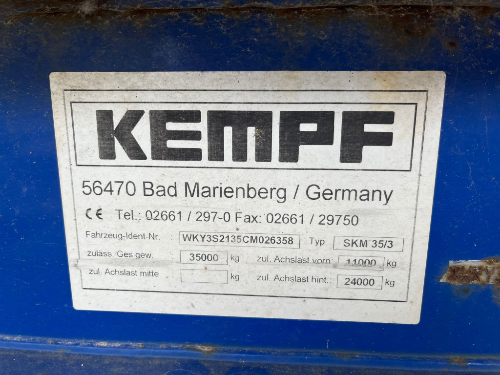Semi-remorque benne KEMPF KEMPF Hinterkippmulde Kippauflieger SKM 35/3 40m³ Stahl: photos 6