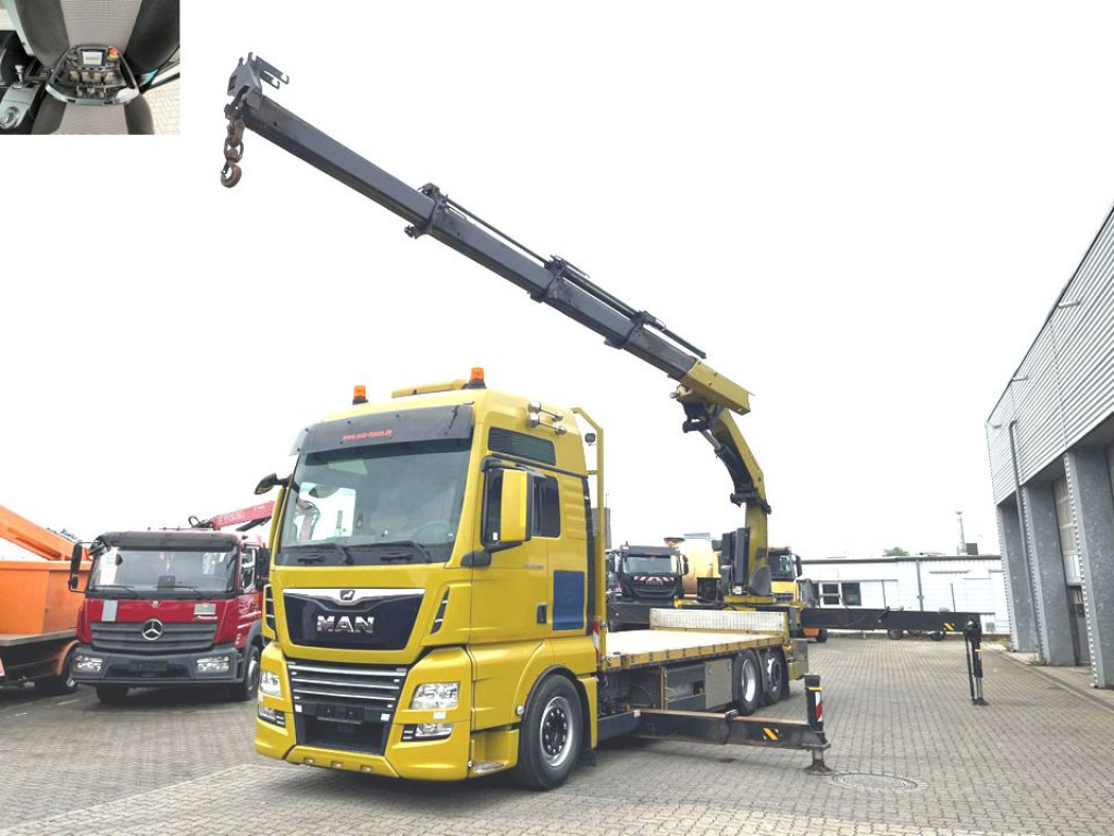 MAN TG-X 26.500 6x2-2 LL Pritsche Heckkran 53m to, Funk,Twistlock. - Camion plateau, Camion grue: photos 1 MAN TG-X 26.500 6x2-2 LL Pritsche Heckkran 53m to, Funk,Twistlock. - Camion plateau, Camion grue: photos 1