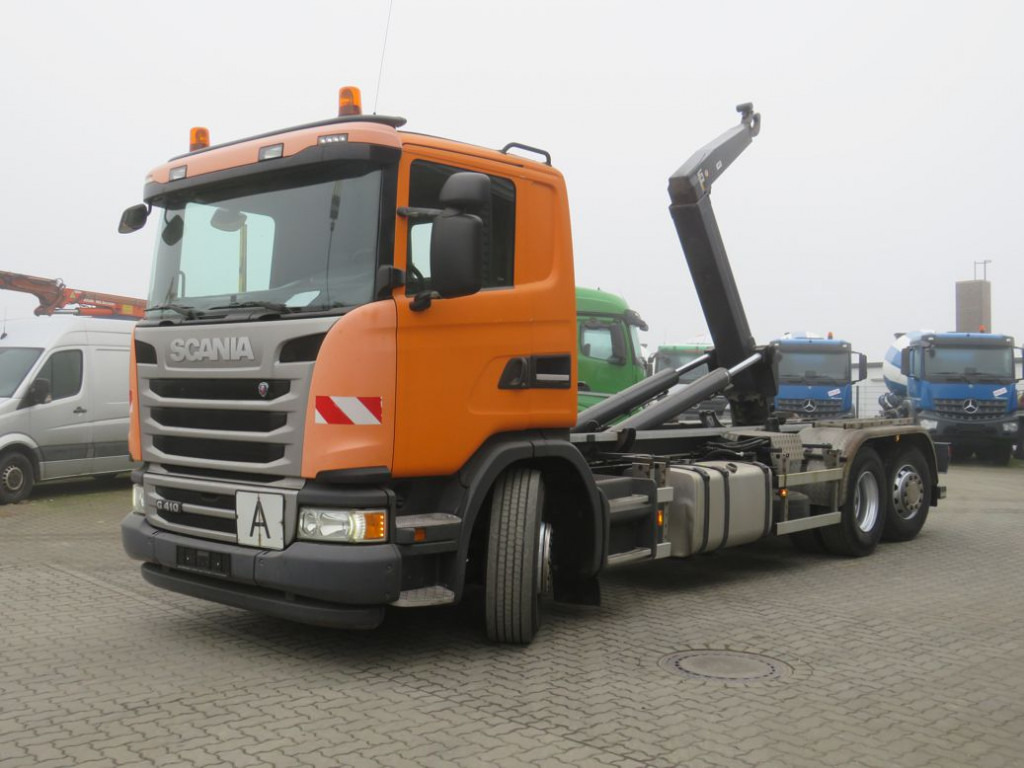 SCANIA (S) G 410 LB 6x2*4HNA Abrollkipper Lift+Lenkachse 289TKM - Camion ampliroll: photos 1 SCANIA (S) G 410 LB 6x2*4HNA Abrollkipper Lift+Lenkachse 289TKM - Camion ampliroll: photos 1