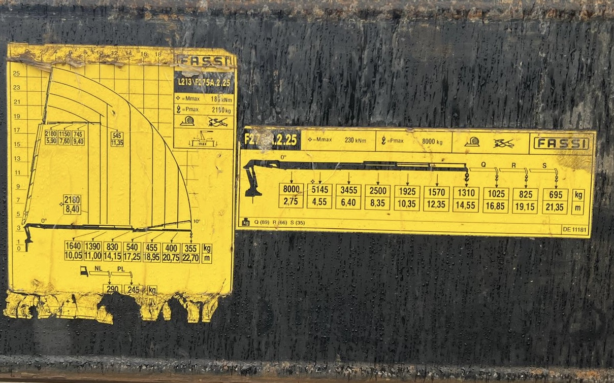 MERCEDES-BENZ Hiab Palfinger Fassi F275-5 JIB-3 - Camion plateau: photos 3 MERCEDES-BENZ Hiab Palfinger Fassi F275-5 JIB-3 - Camion plateau: photos 3