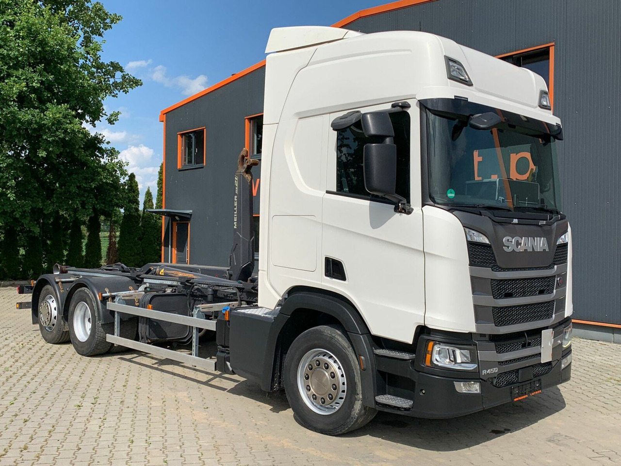 Scania R450 6x2 Abrollkipper MEILLER*Lenkachse Retarder - Camion ampliroll: photos 1 Scania R450 6x2 Abrollkipper MEILLER*Lenkachse Retarder - Camion ampliroll: photos 1