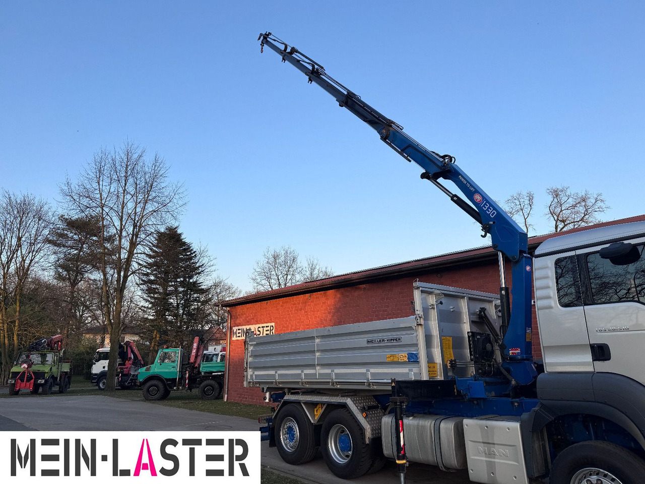 MAN Aufbau Meiller Bordmatik + HMF 1330 K4 15m Funk - Camion benne, Camion grue: photos 3 MAN Aufbau Meiller Bordmatik + HMF 1330 K4 15m Funk - Camion benne, Camion grue: photos 3