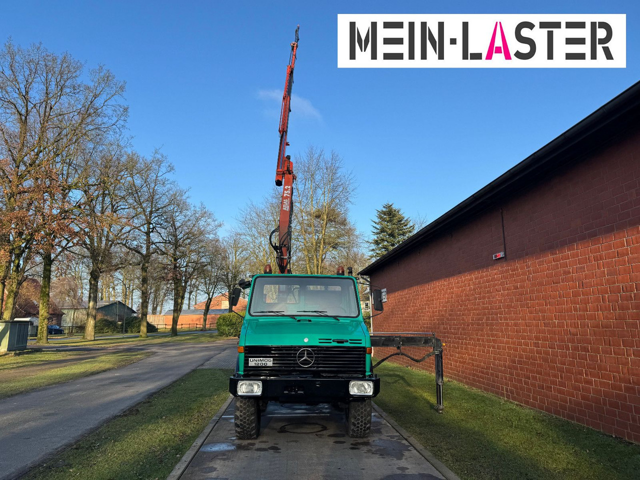 Camion grue Unimog U 1200 Atlas 75.2 Kran 14 m Funk FB  *1. Hand: photos 12