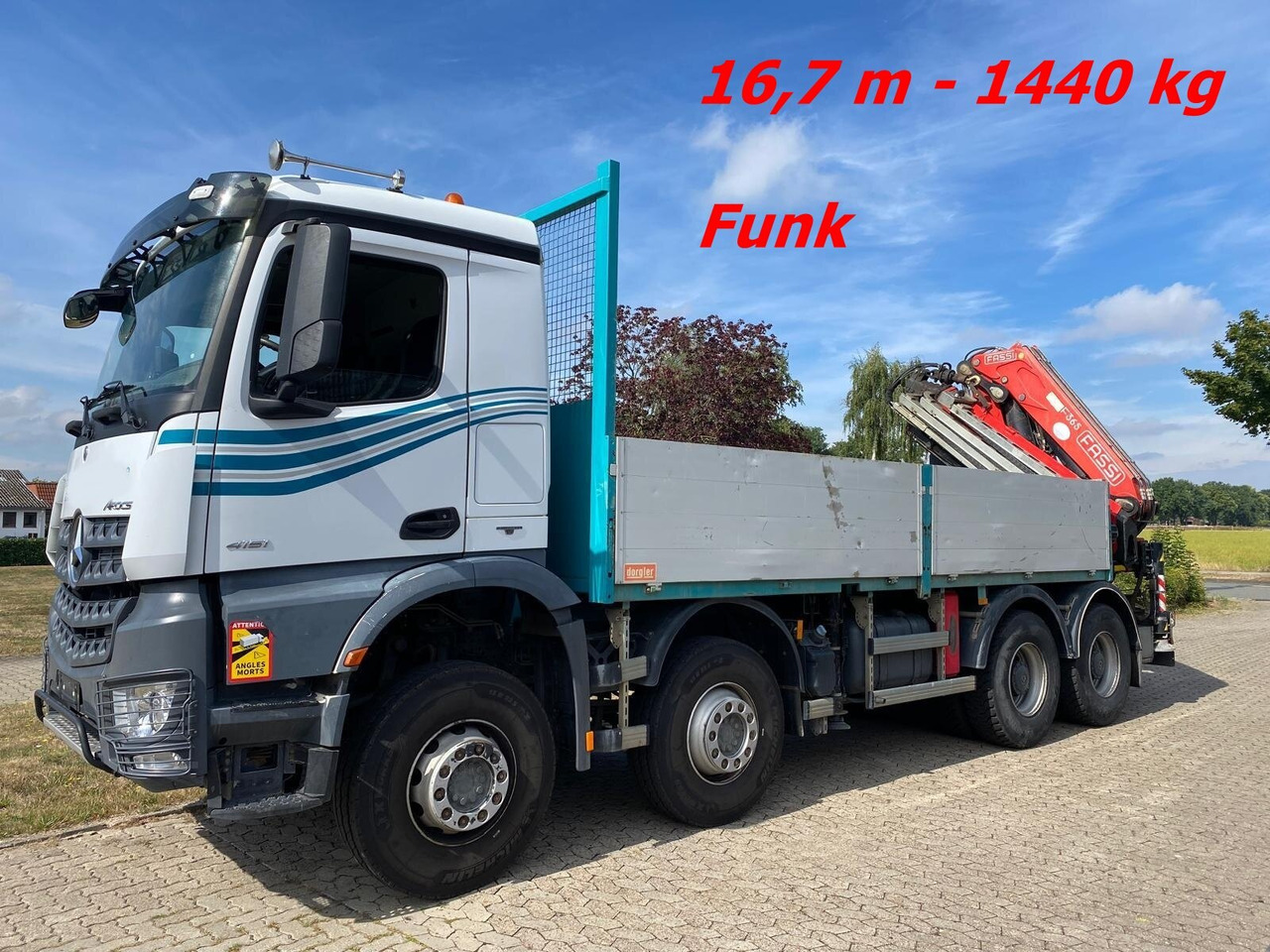 Mercedes-Benz Arocs 4151 K 8x4 Arocs 4151 K 8x4, Fassi Heckkran F 365 RA. 2.26 E Dynamic Funk - Camion grue, Camion plateau: photos 1 Mercedes-Benz Arocs 4151 K 8x4 Arocs 4151 K 8x4, Fassi Heckkran F 365 RA. 2.26 E Dynamic Funk - Camion grue, Camion plateau: photos 1